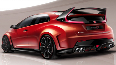 тизер прототипа Honda Civic Type R тизер прототипа Honda Civic Type R