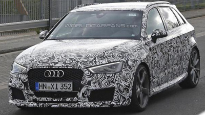 шпионская фотография тестового прототипа Audi RS3 шпионская фотография тестового прототипа Audi RS3