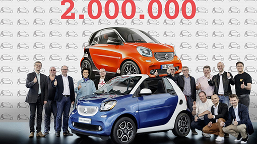 Продажи автомобилей Smart превысили отметку в 2 миллиона