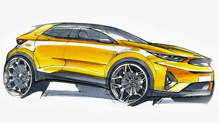 Официальный эскиз компактного кроссовера KIA Stonic Официальный эскиз компактного кроссовера KIA Stonic