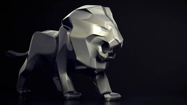 Пятиметровая скульптура льва — логотипа французской компании Peugeot