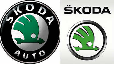 старый и новый логотипы Skoda