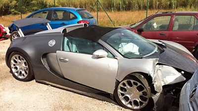 пострадавший Bugatti Veyron Grand Sport