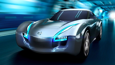 представленный на автосалоне в Женеве электрический заднеприводный концептуальный спорткар Nissan Esflow