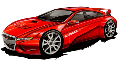 предполагаемый внешний вид нового Mitsubishi Evo