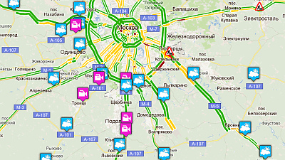 Составлена онлайн-карта автодорог Подмосковья