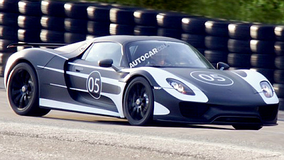 заснятый шпионами прототип Porsche 918 Spyder 