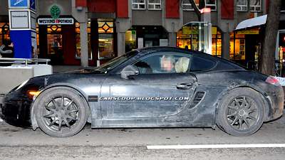 шпионский снимок прототипа Porsche Cayman 