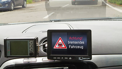 система предупреждения об экстренном торможении автомобиля, находящегося вне зоны видимости