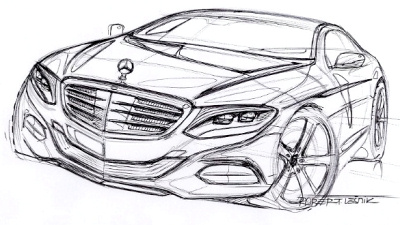 скетч купе Mercedes-Benz S-Class