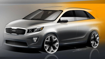 дизайнерский скетч нового Kia Sorento