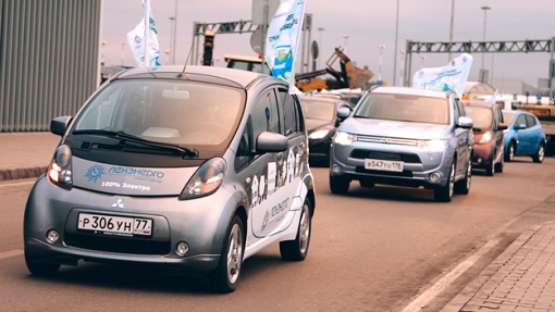 Mitsubishi i-MiEV и Outlander PHEV на автопробеге