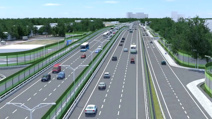 Кадр из ролика о реконструкции шоссе Энтузиастов