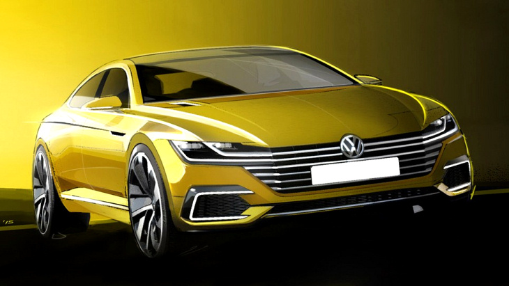Дизайнерский эскиз Volkswagen Sport Coupe Concept GTE