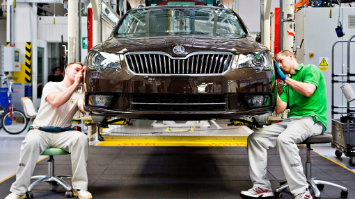 Производство на заводе Skoda в Квасинах