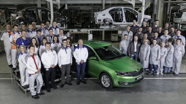 Обновлённый Skoda Rapid на заводе «Фольксваген Груп Рус»