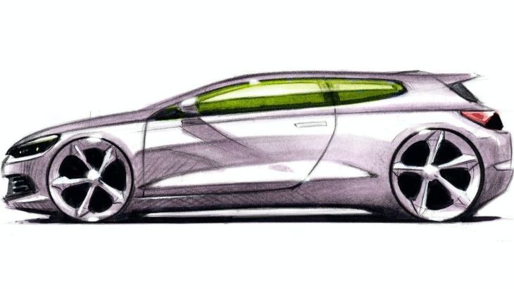Дизайнерский скетч модели Volkswagen Scirocco Дизайнерский скетч модели Volkswagen Scirocco