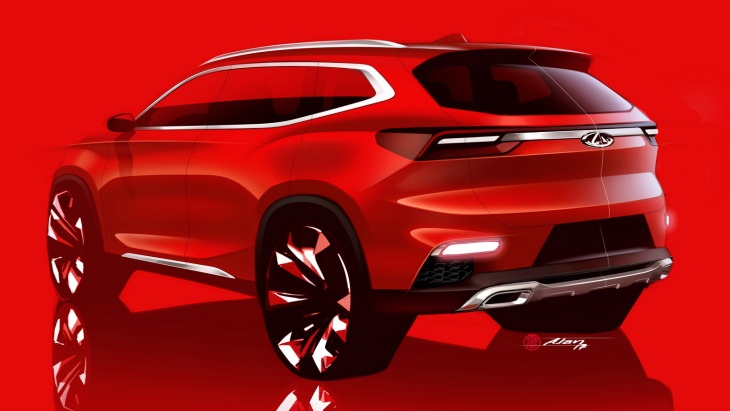 Скетчи нового флагманского кроссовера Chery Скетчи нового флагманского кроссовера Chery