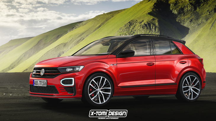 Рендер спортивного кроссовера Volkswagen T-Roc GTI