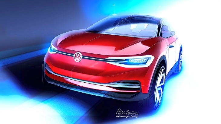 Официальный тизер электрического кросса Volkswagen I.D. Crozz Concept