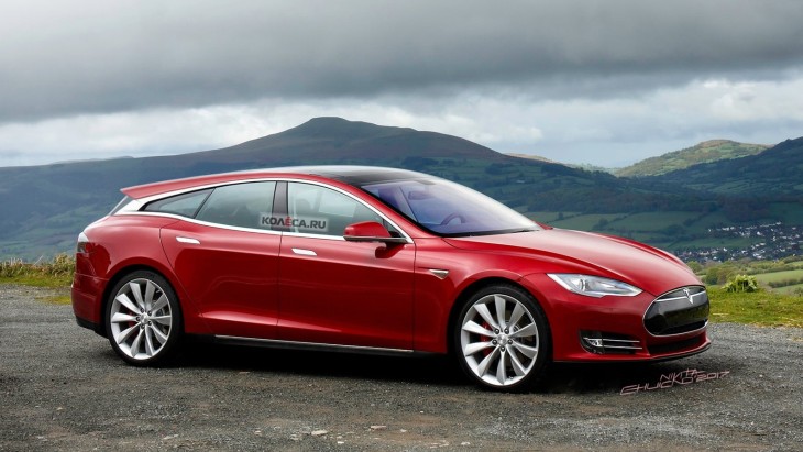 Независимый рендер универсала Tesla Model S Shooting Brake