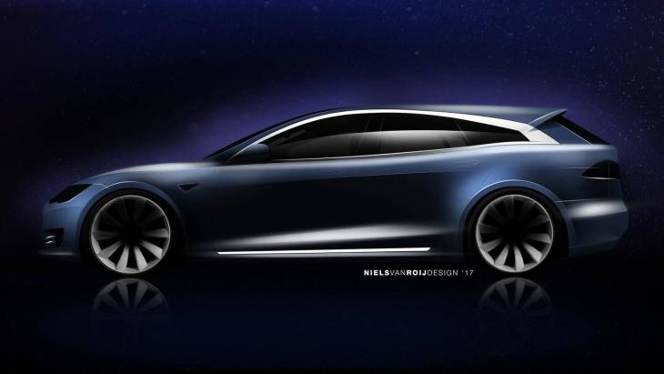 Тизер универсала Tesla Model S Shooting Brake