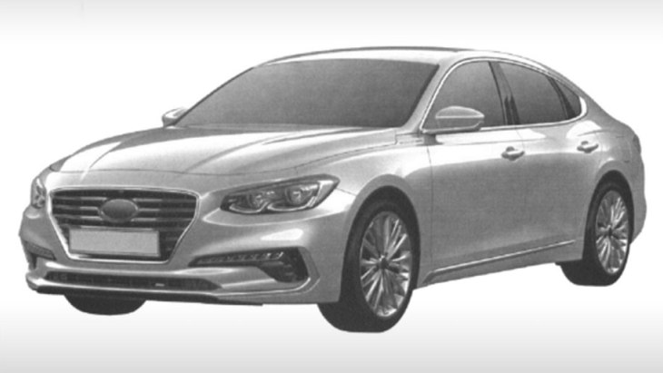 Эскиз большого седана Hyundai Grandeur для России