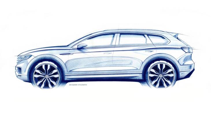 Официальный тизер внедорожника Volkswagen Touareg нового поколения