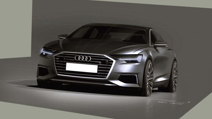 Дизайнерский скетч модели Audi A6 нового поколения