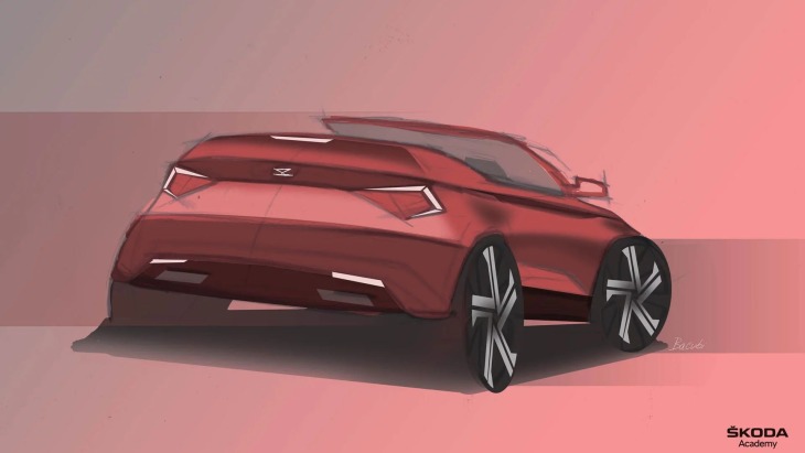 Дизайнерский скетч кросс-кабриолета Skoda Karoq Convertible Concept